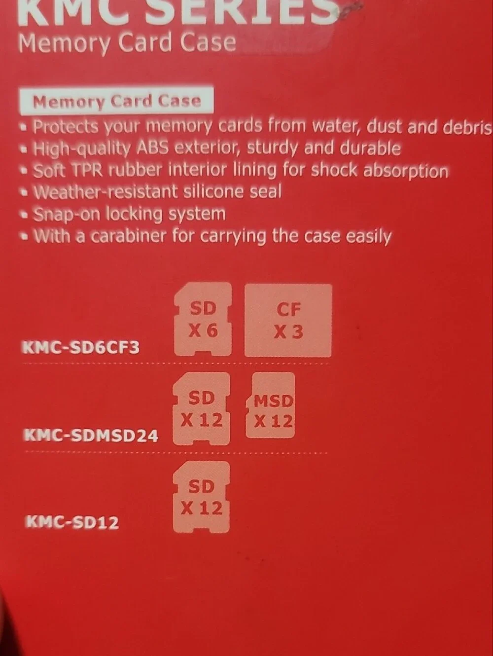 Kiorafoto KMC Series Black and Red Memory Card Case
